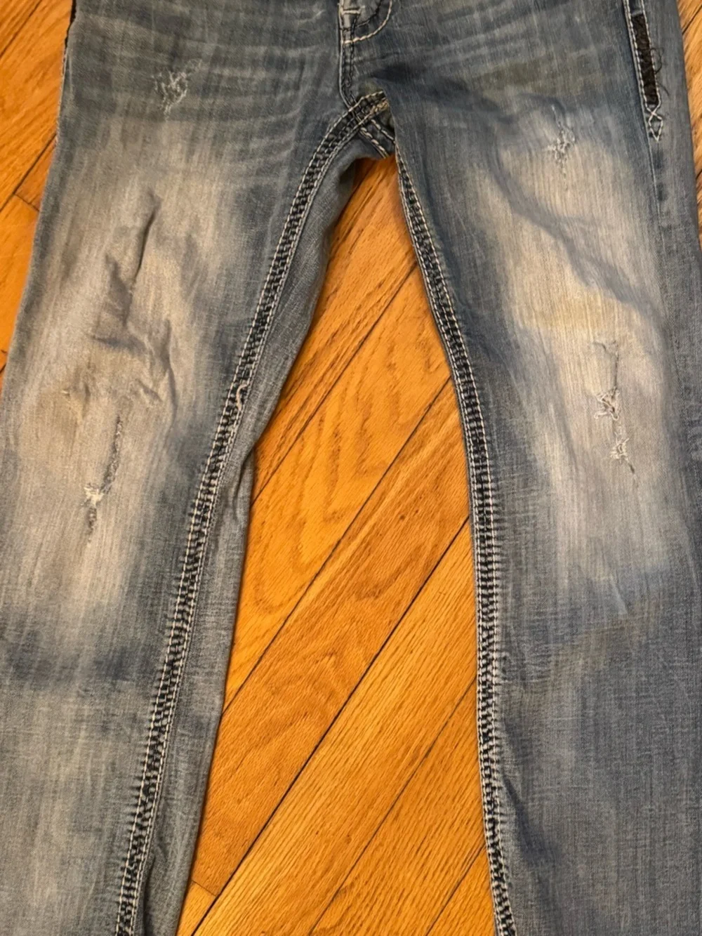 Rock Revival Mens Lanny Boot Jean Sz 34‎ Embellished Great Fade